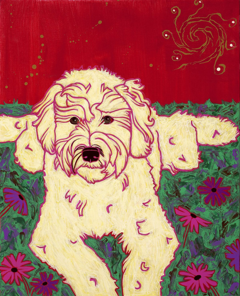 "White Noodles" Labradoodle Goldendoodle Matted Print Wild Oats
