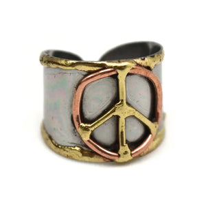 Mixed metal cuff ring