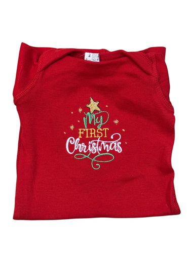 Newborn - My First Christmas Red Long Johns