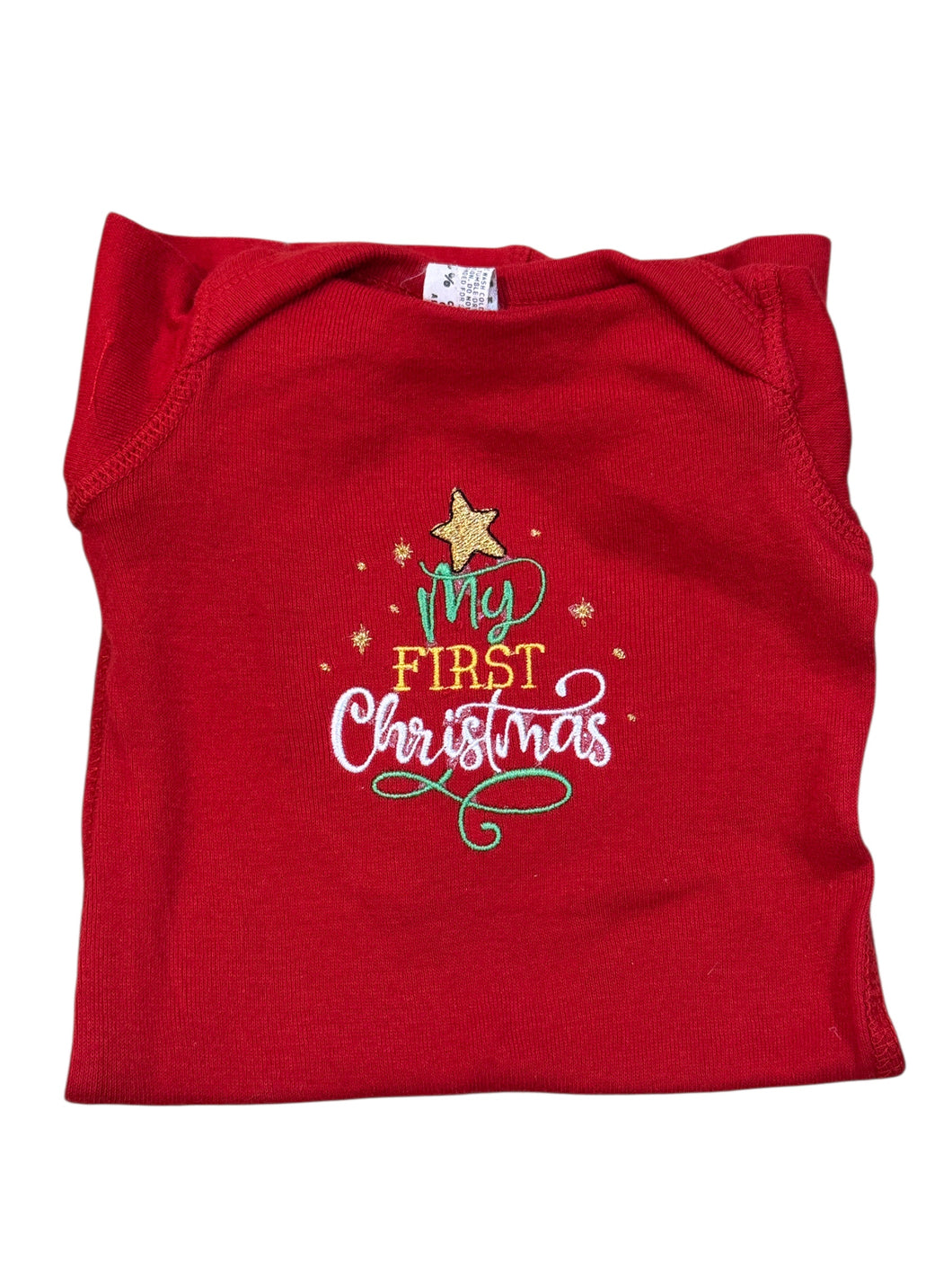 Newborn - My First Christmas Red Long Johns