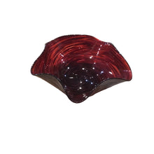 Blown Glass Wavy Bowl Small - Maroon