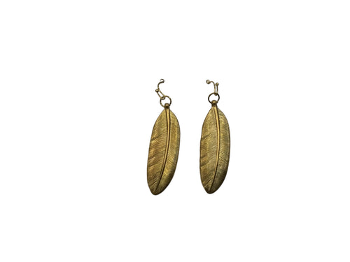 Brass Feather Earrings