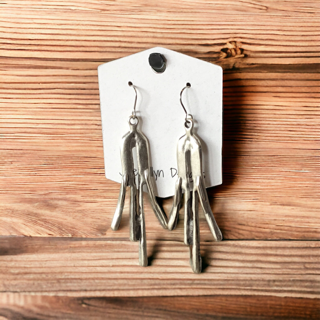 Silver Spoke Earrings