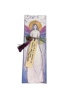 Canvas Angel with Bookmark "Try to be a rainbow..."