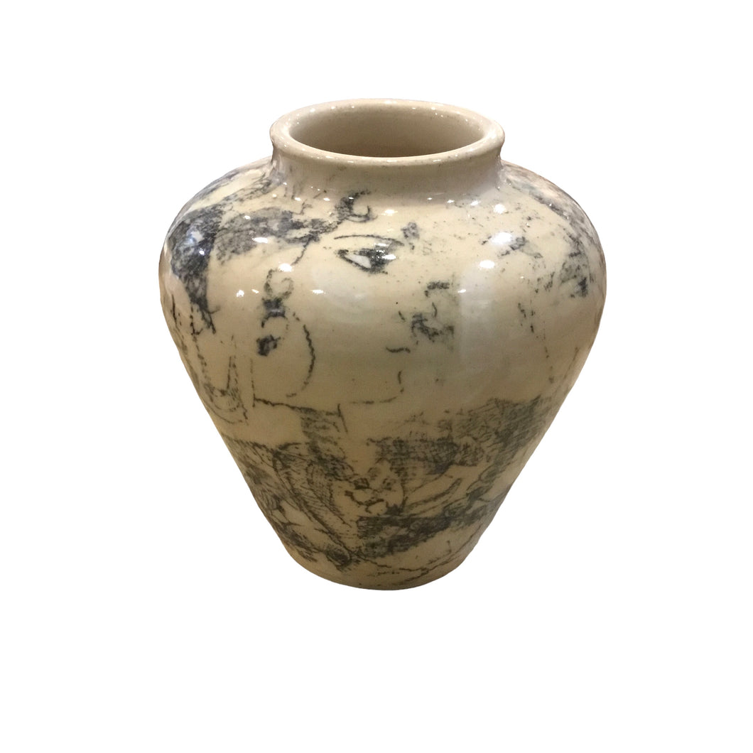 Flora and Fauna Monochrome Vase