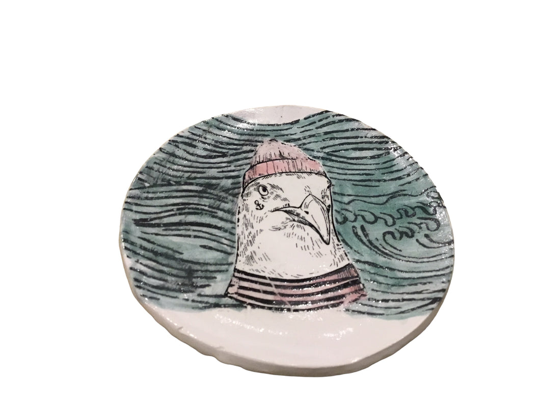 Large trinket/ teal bird