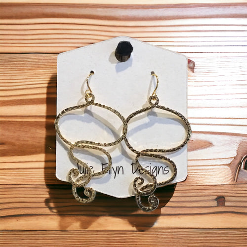 Hammered Gold Octopus Earrings