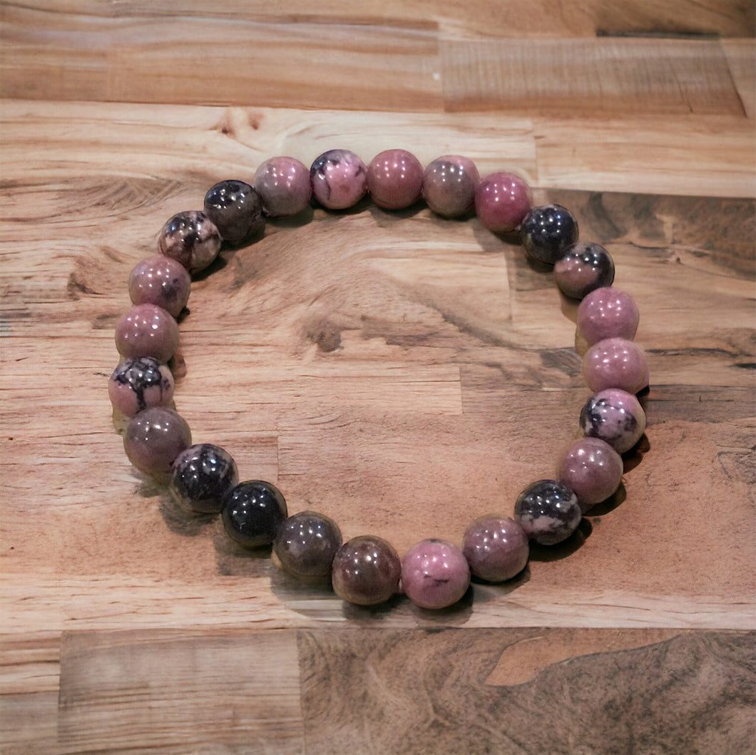 Rhodonite Bracelet--8 mm