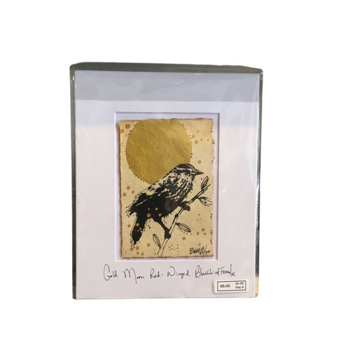 Gold Moon Red-Winged Blackbird