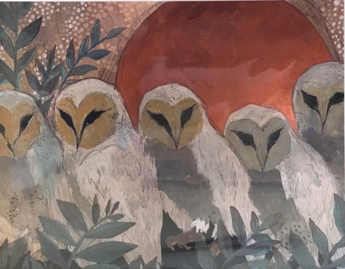 Copper moon barn owl