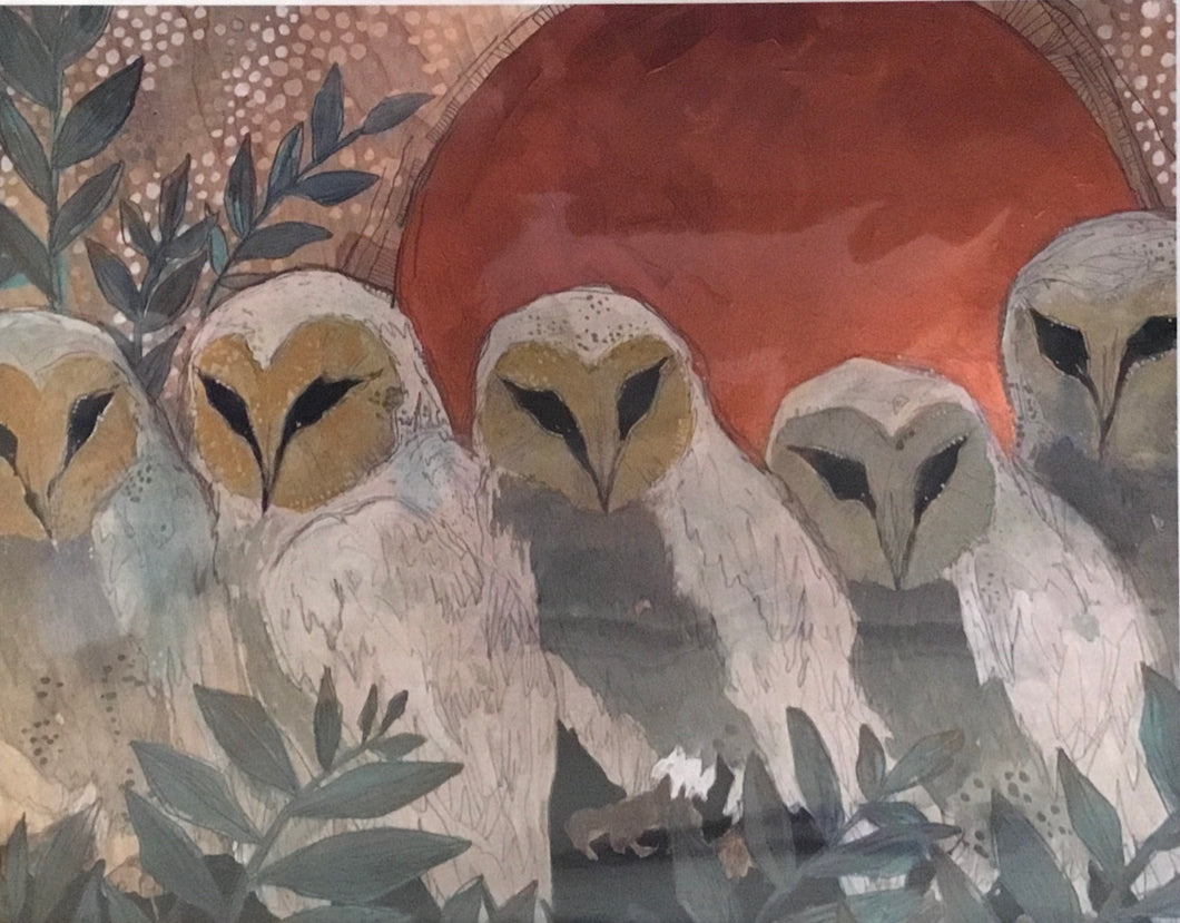 Copper moon barn owl