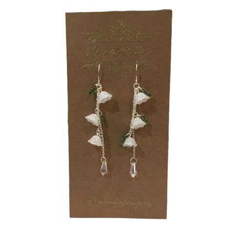 Lily of the Valley Earrings with Crystal Points