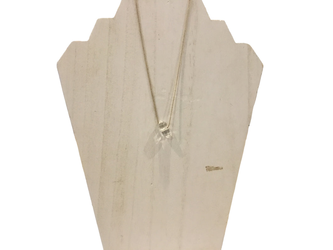 Brass and Quartz Mini Gemstone Pendant