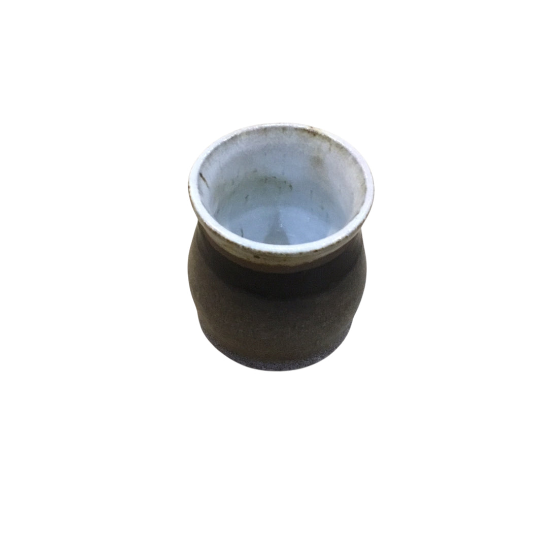 Gray and Black Vase with White Trim