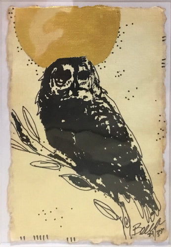 Barned owl gold moon