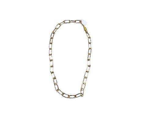 Large gold paperclip necklace