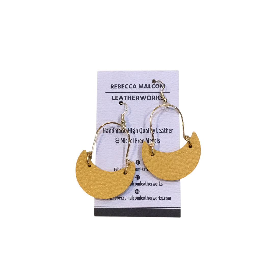 Leather Crescent Earrings