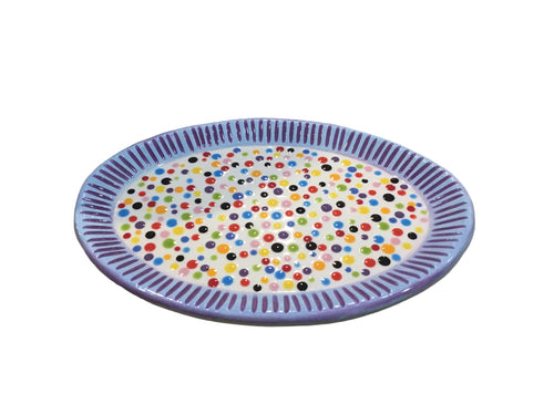 Oval Dish with Polka Dots