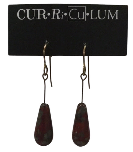 Red Drop Czech Glass Earrings