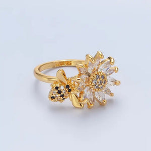 Flower Bumble Bee Ring