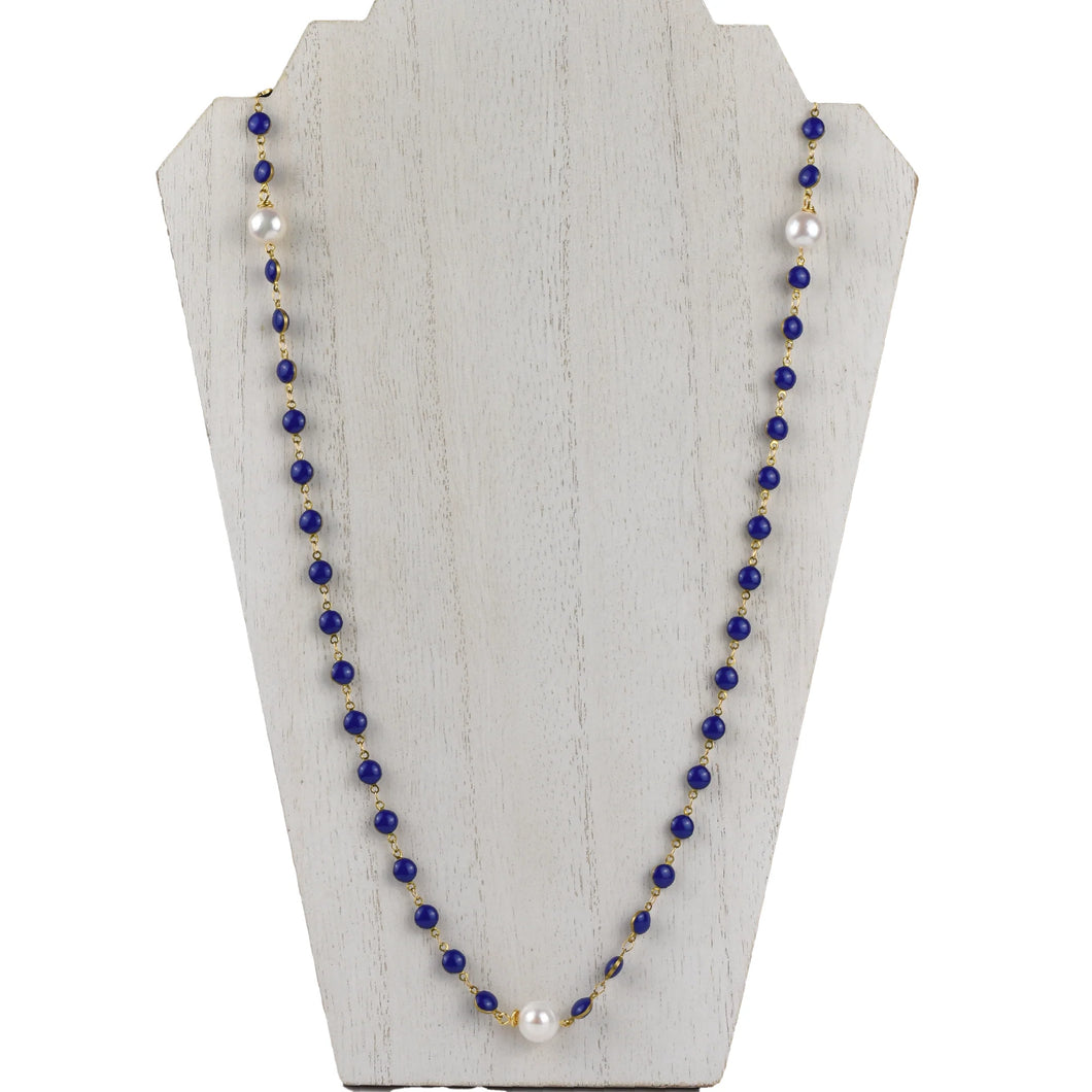 Navy Enamel Necklace