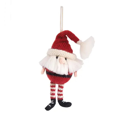 Handmade Knit Santa Ornament