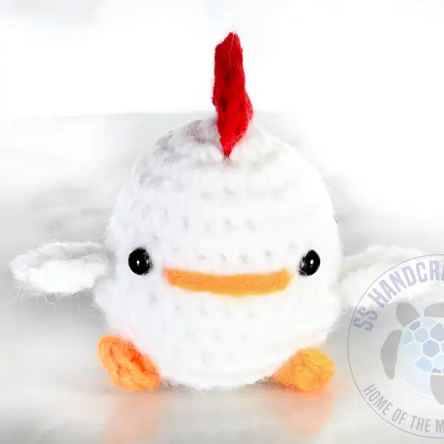 Hand Knitted Plush Chicken Toy For Kids