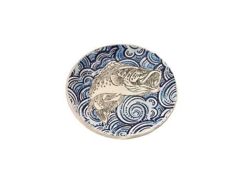 Trinket dish/blue design fish