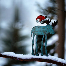 Moose Ornament Santa