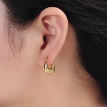 24K Gold Filled 15mm Dome Square Huggie Earrings