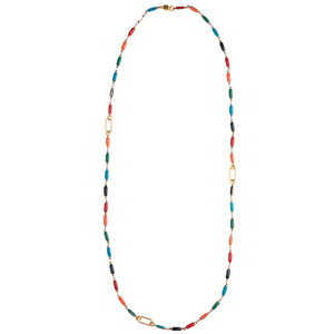 Long Enamel Necklace - Multi