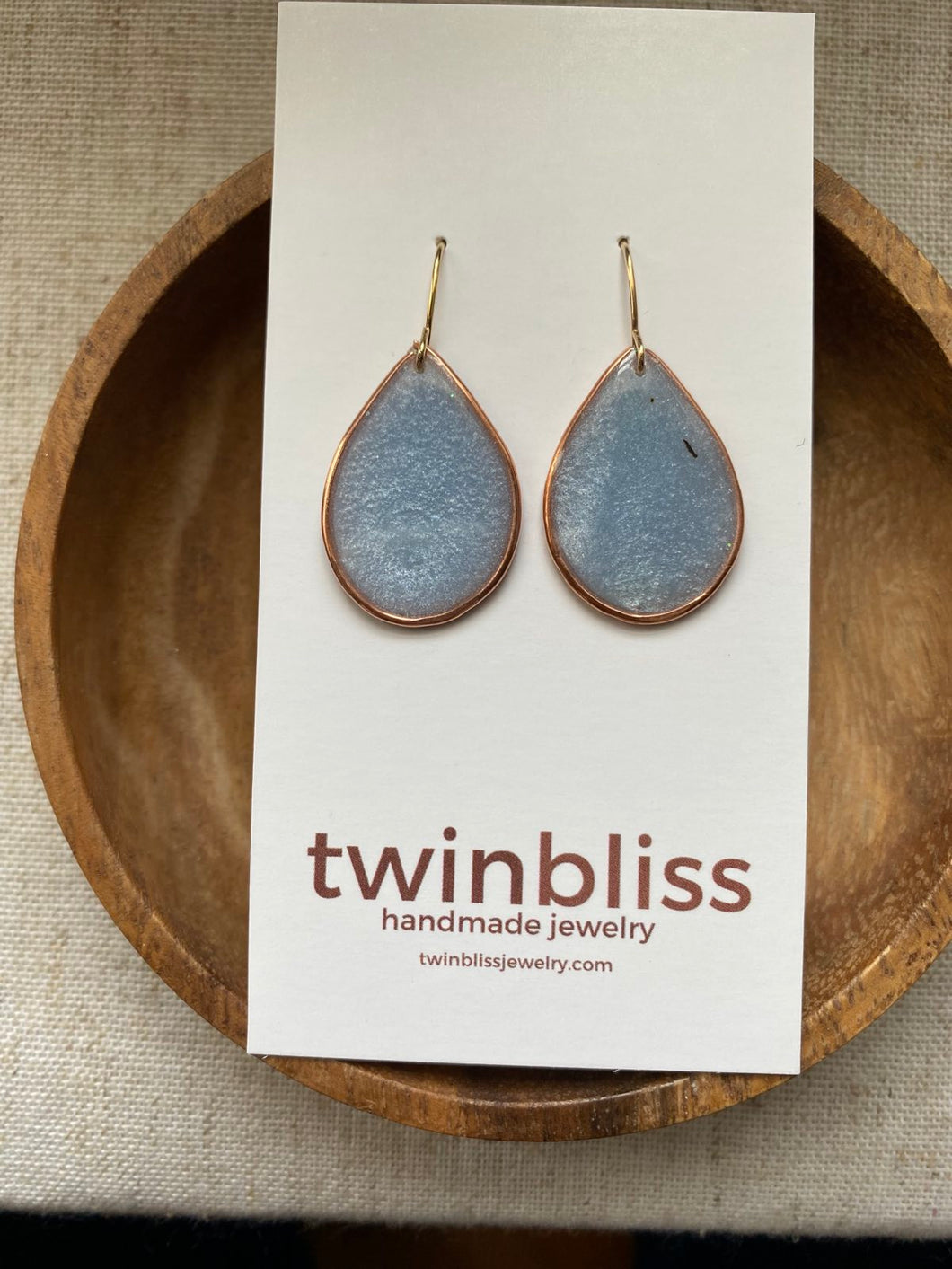 Medium Hammered Copper Lavender Drop