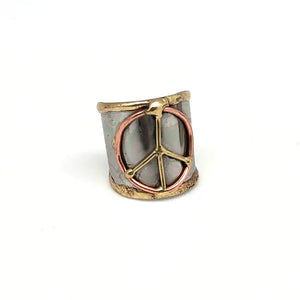 Mixed metal cuff ring