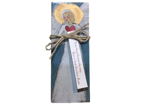 Small Wood Block Angel "Your heart knows the way. Run in that direction."