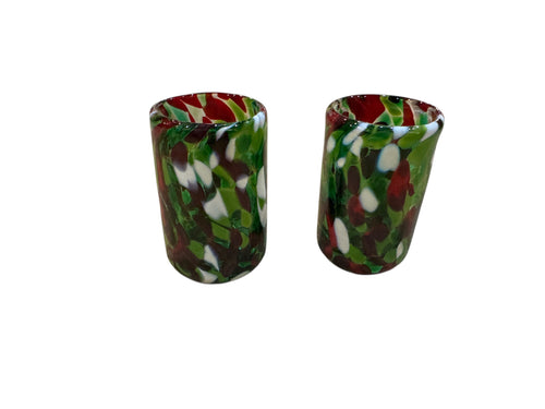Red and Green Shot Glass