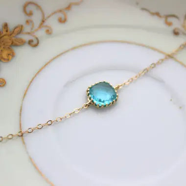 Dainty Blue Aquamarine Bracelet
