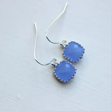 Dainty Silver Periwinkle Earrings