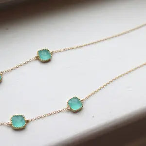 Aqua Blue Mint Necklace