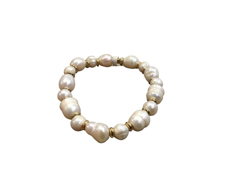 Pearl and Brass Bracelet