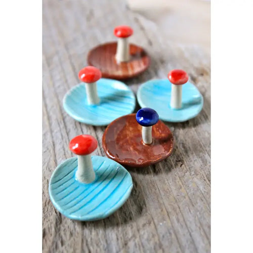 Tiny Faux Bois Mushroom Tray