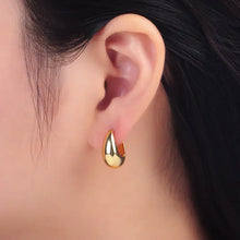 Gold Dome Hoops Earrings 15mm
