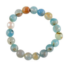 Stone Bracelet with Brushed Gold Bead