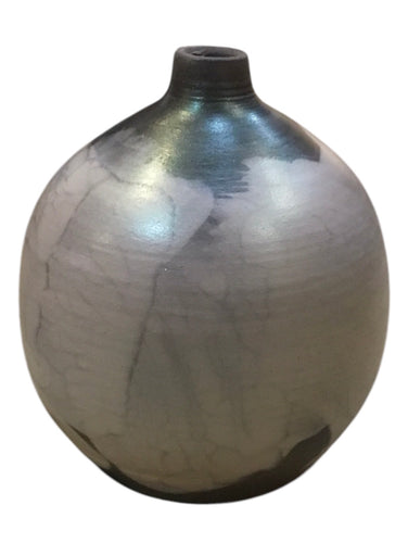 Raku Round Vase