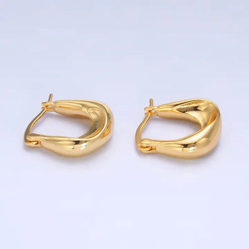 Molten Gold Mini Hoops – Sculptural Everyday Earring