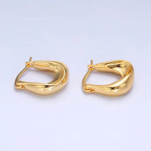 Molten Gold Mini Hoops – Sculptural Everyday Earring