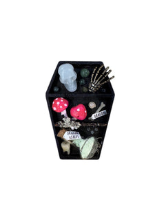 Mini Coffin Curio Shelf Fridge Magnet - Dragon