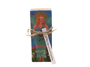 Small Wood Block Angel "You are a bright and beautiful goddess"