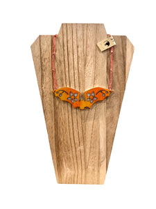 Orange Bat Necklace