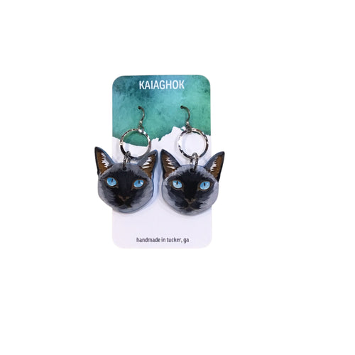Cat Earrings - Siamese