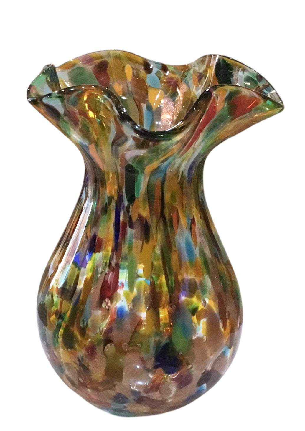 Amber Glitz Wavy Vase